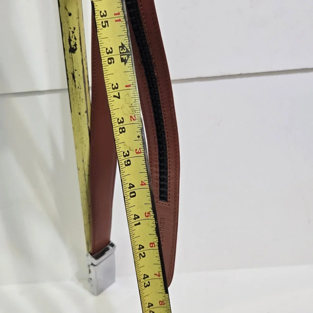 Anson Ratchet Belt & Buckle Men Brown Leather Adjustable Track Work Western B186